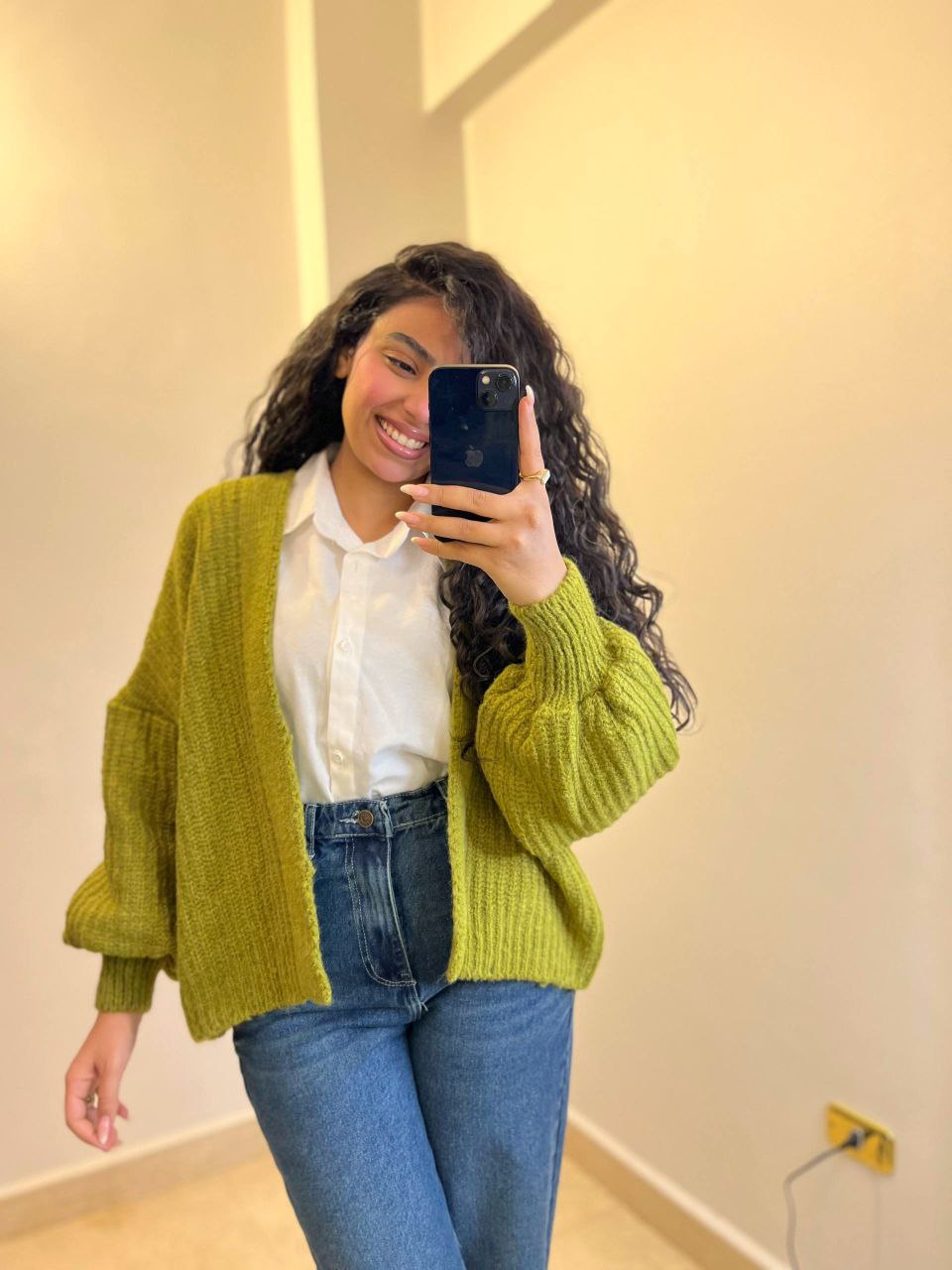 Short Wool Knit Cardigan
