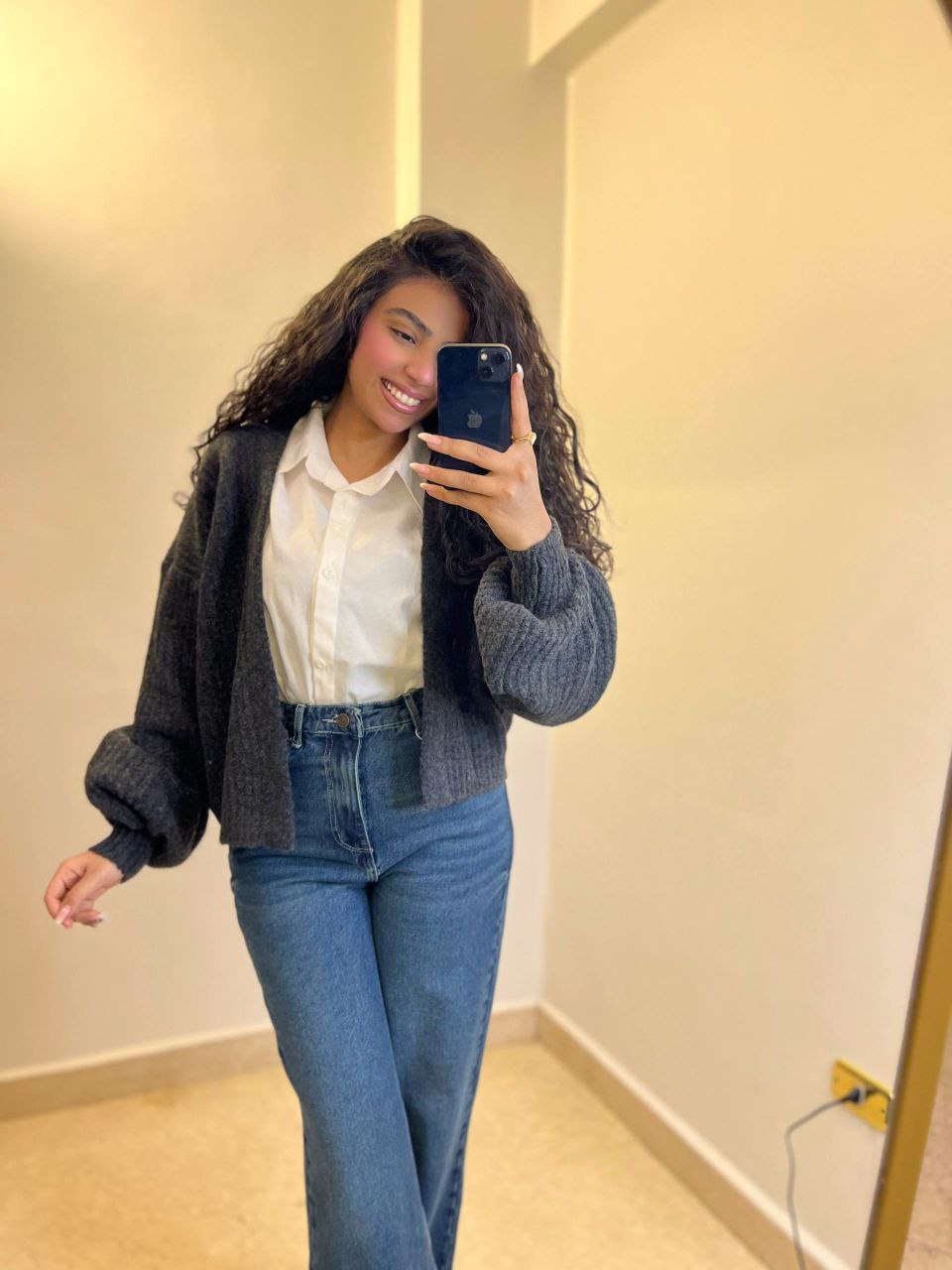 Short Wool Knit Cardigan