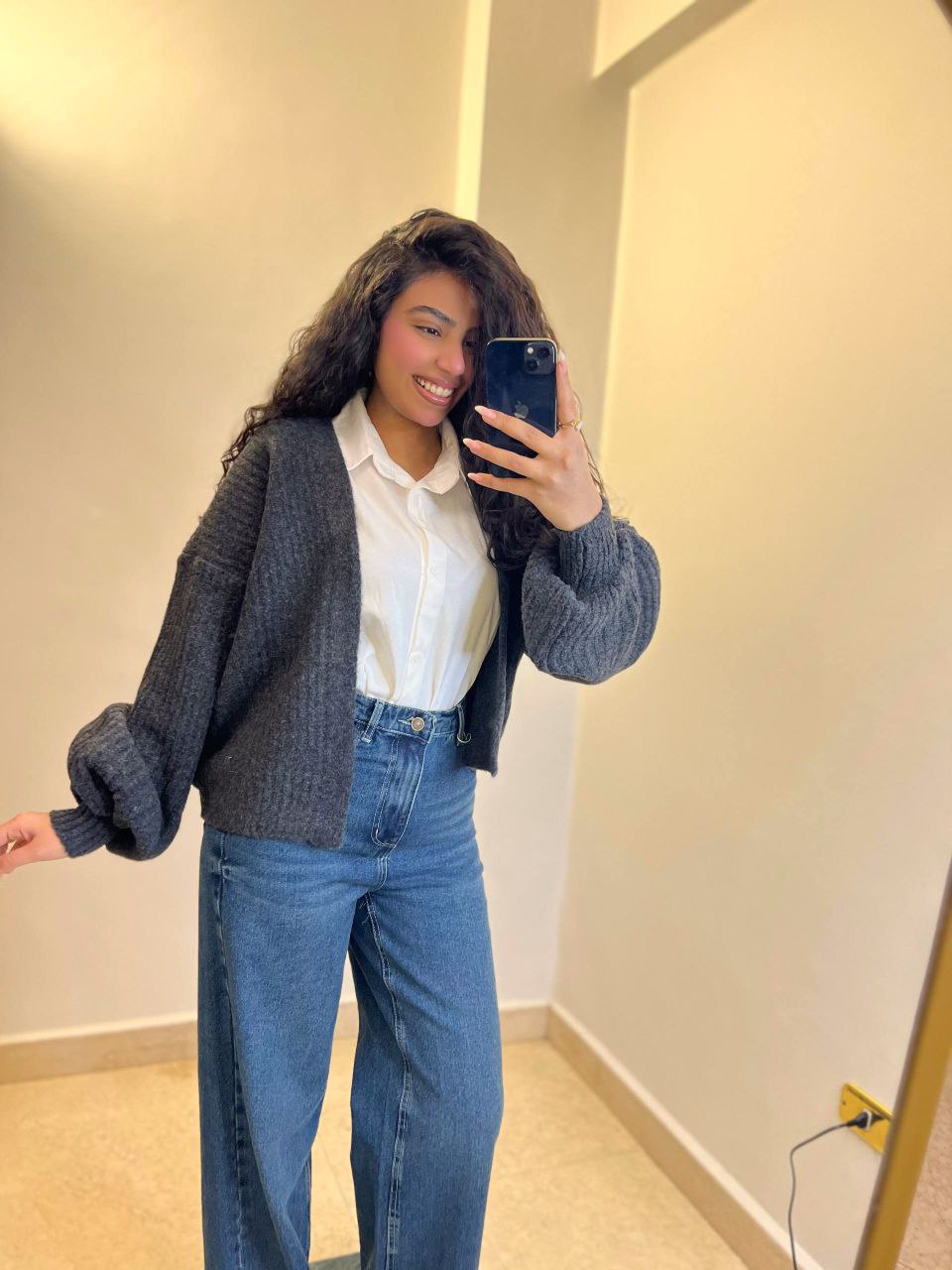 Short Wool Knit Cardigan