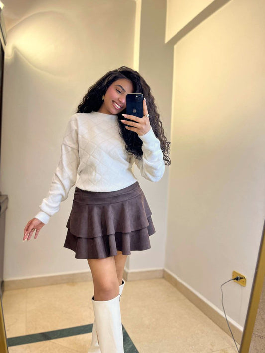 Patterned Mohair Knit Sweater