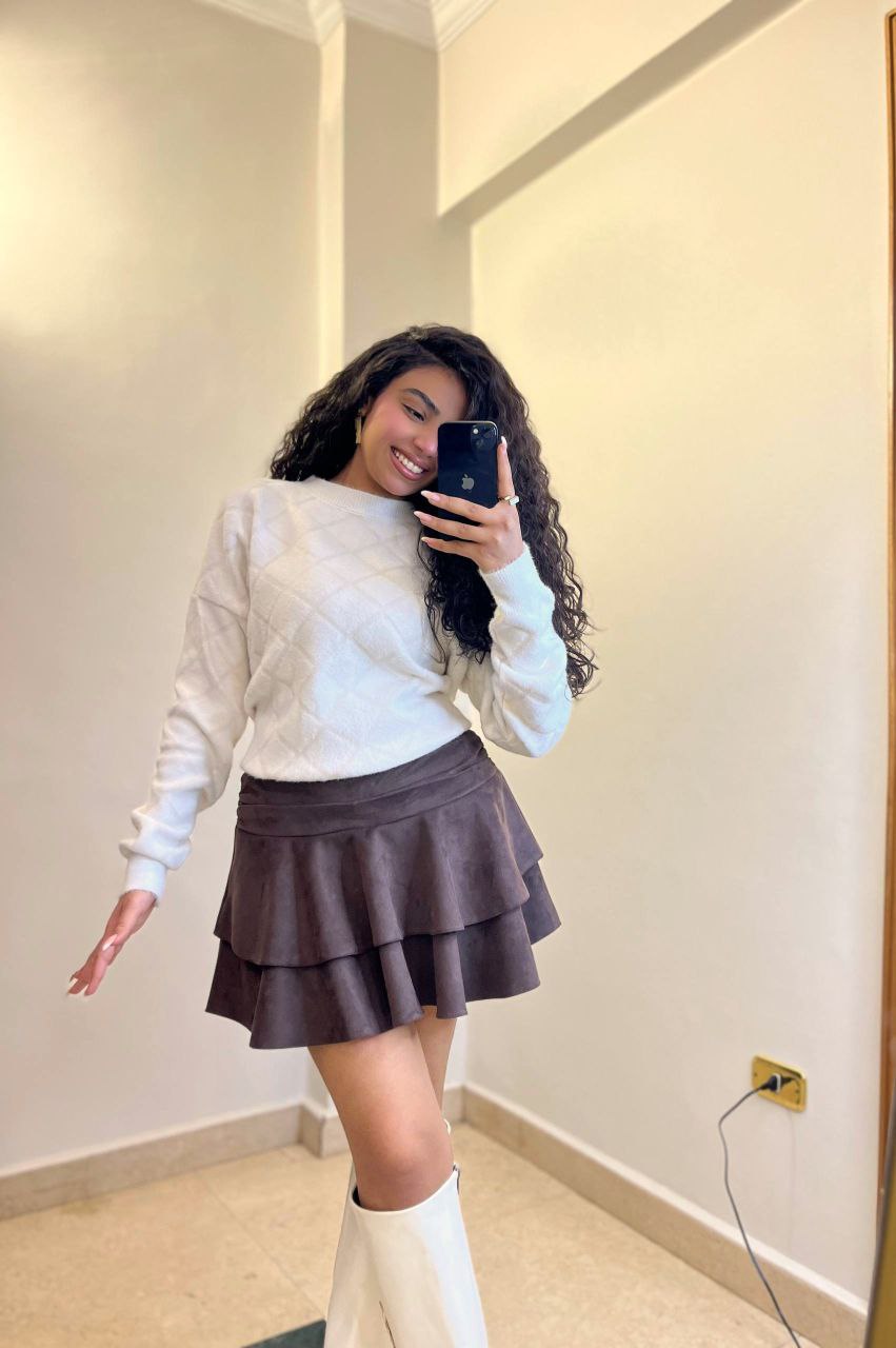 Patterned Mohair Knit Sweater