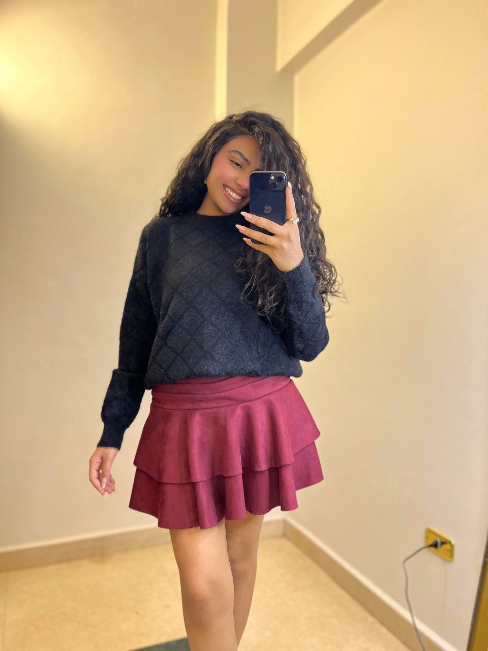 Patterned Mohair Knit Sweater
