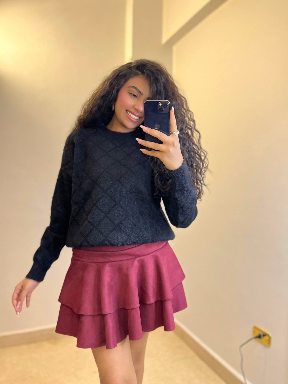 Patterned Mohair Knit Sweater