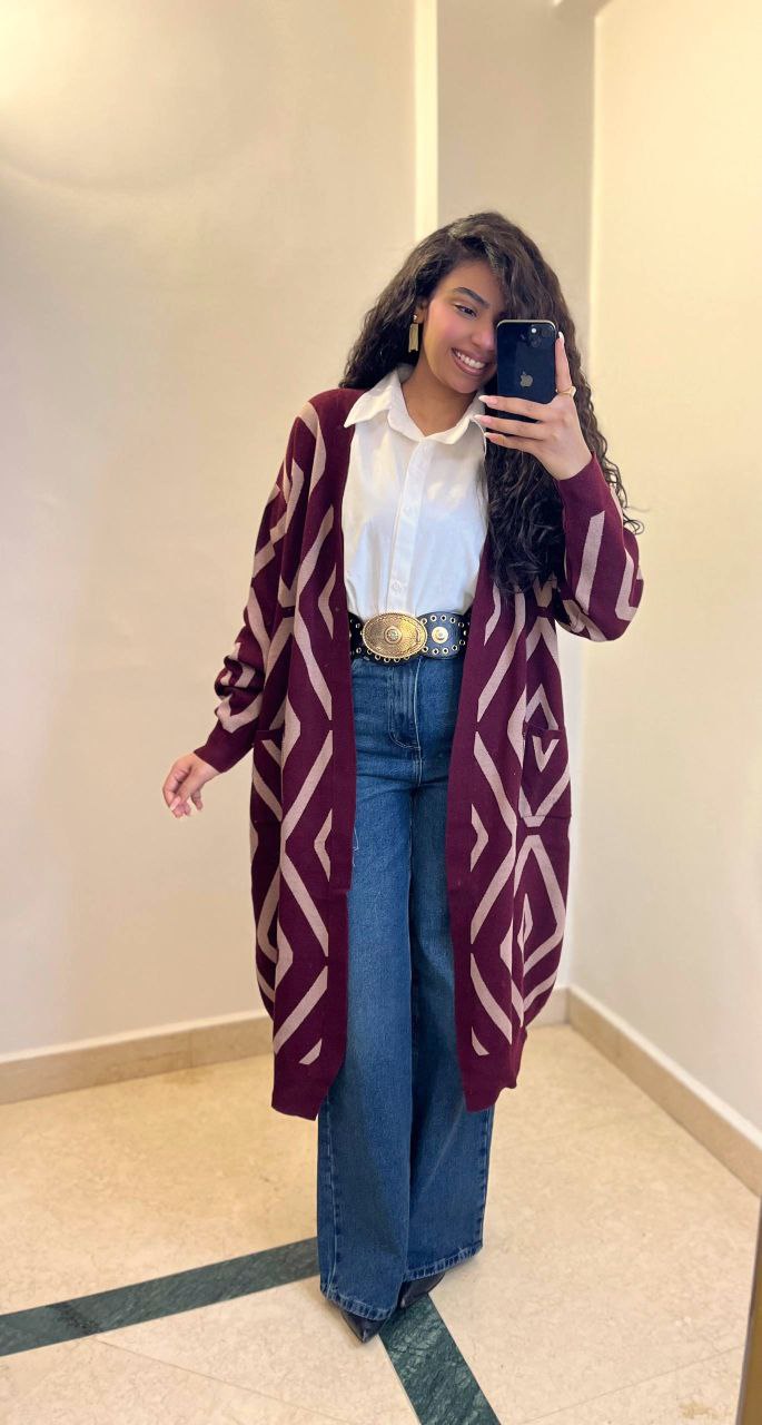 knitted long cardigan