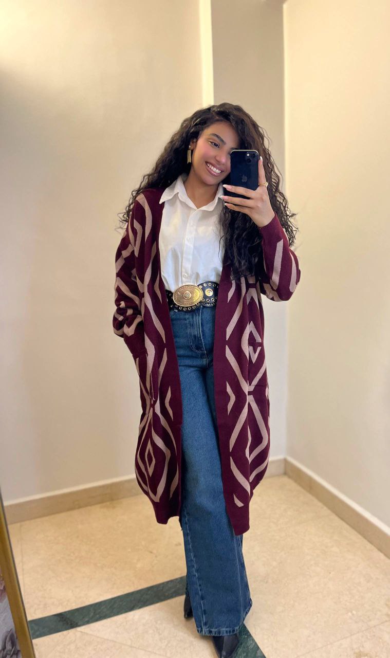 knitted long cardigan