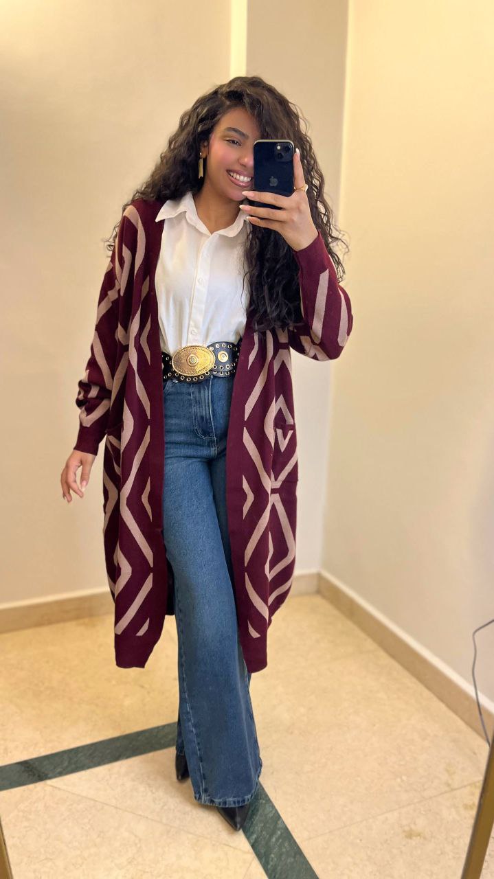 knitted long cardigan