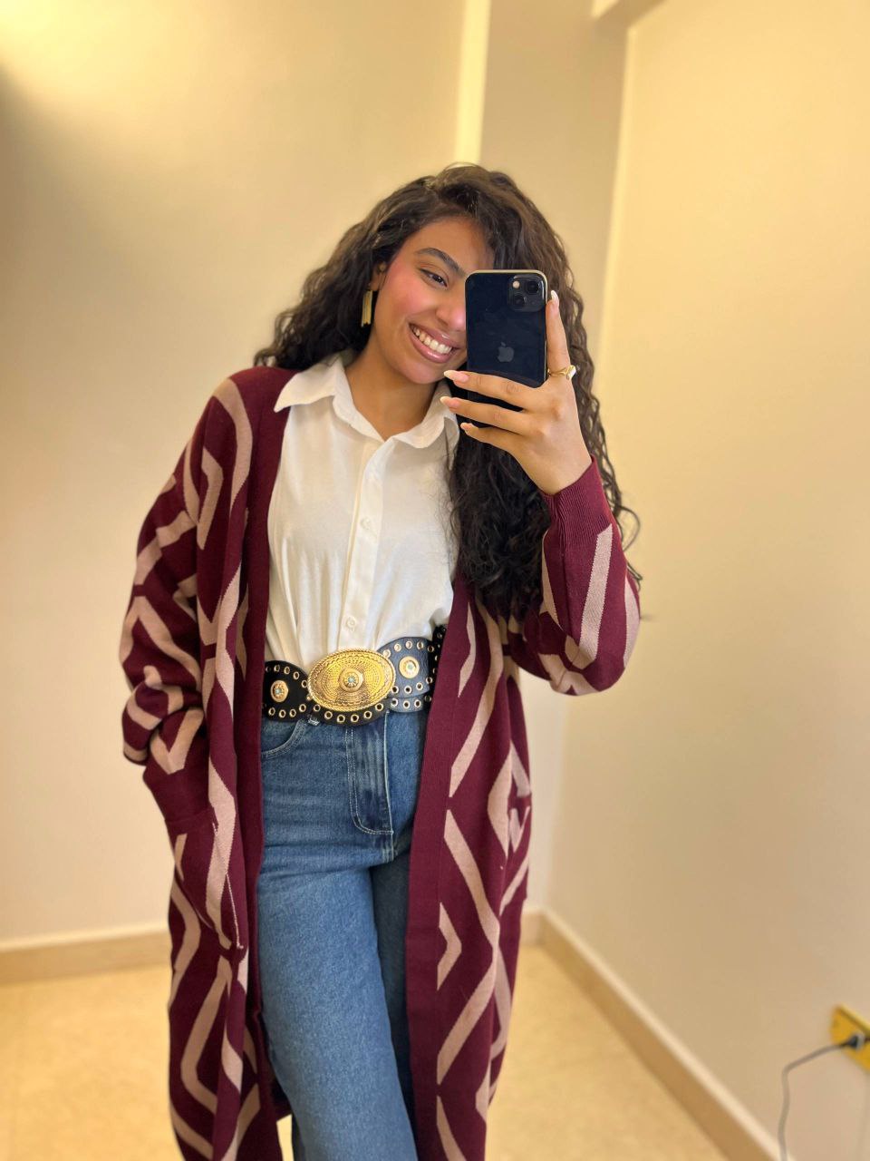 knitted long cardigan