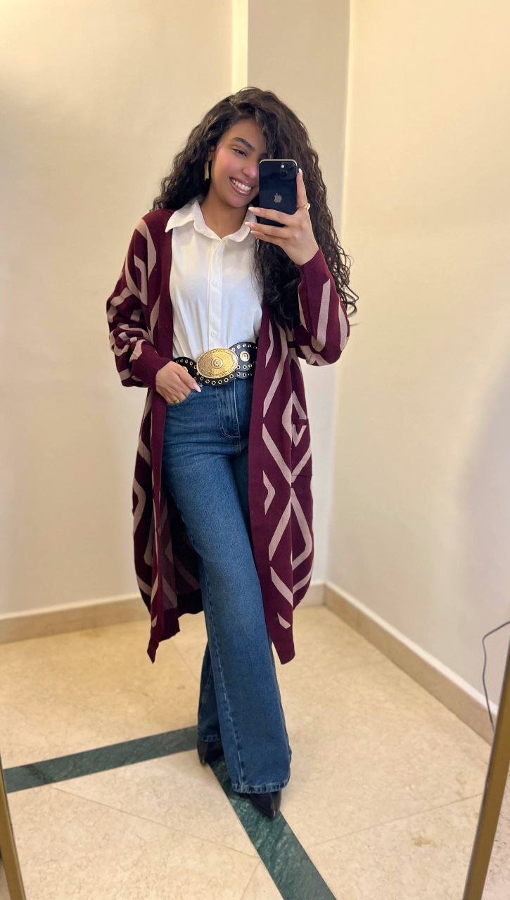 knitted long cardigan