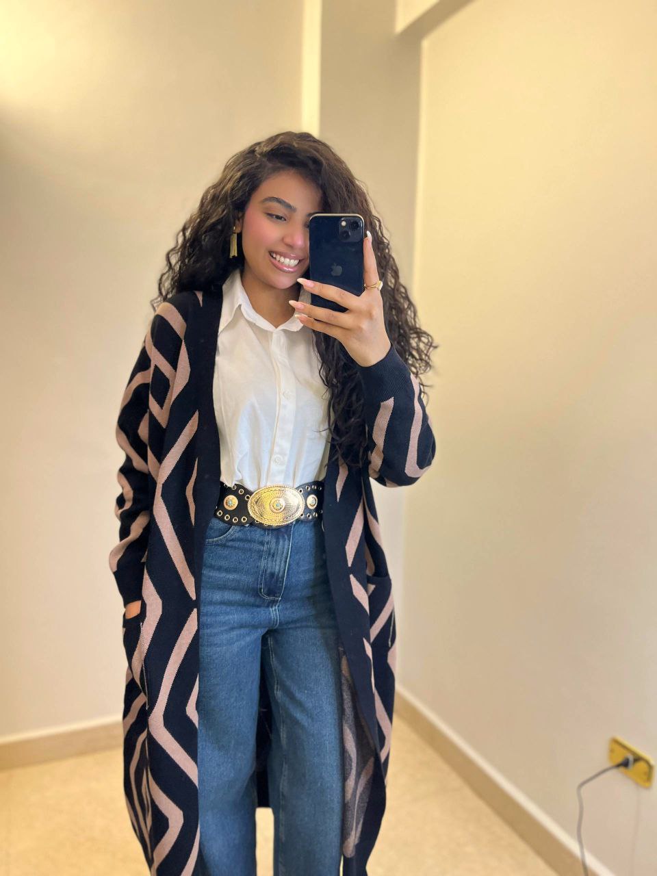 knitted long cardigan