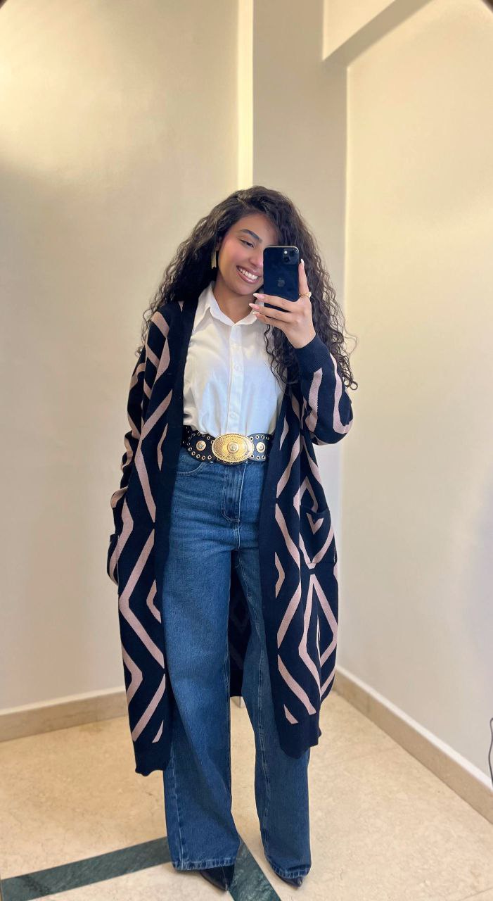 knitted long cardigan