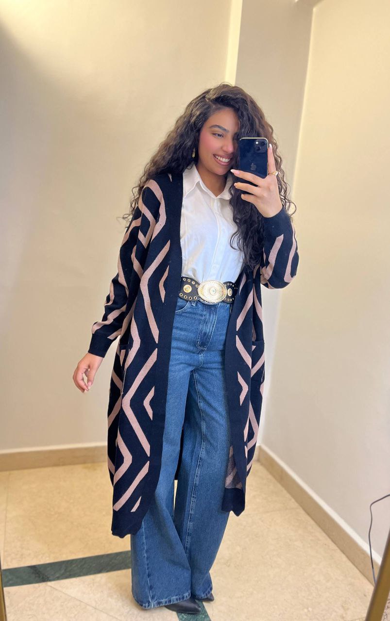 knitted long cardigan