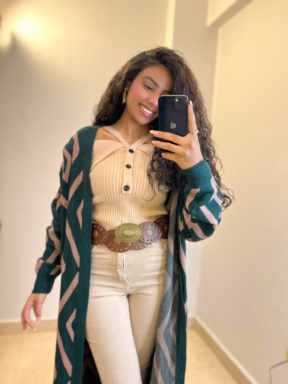 knitted long cardigan