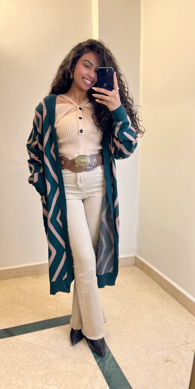 knitted long cardigan