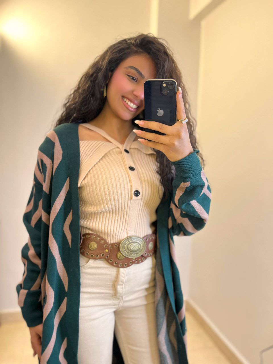 knitted long cardigan