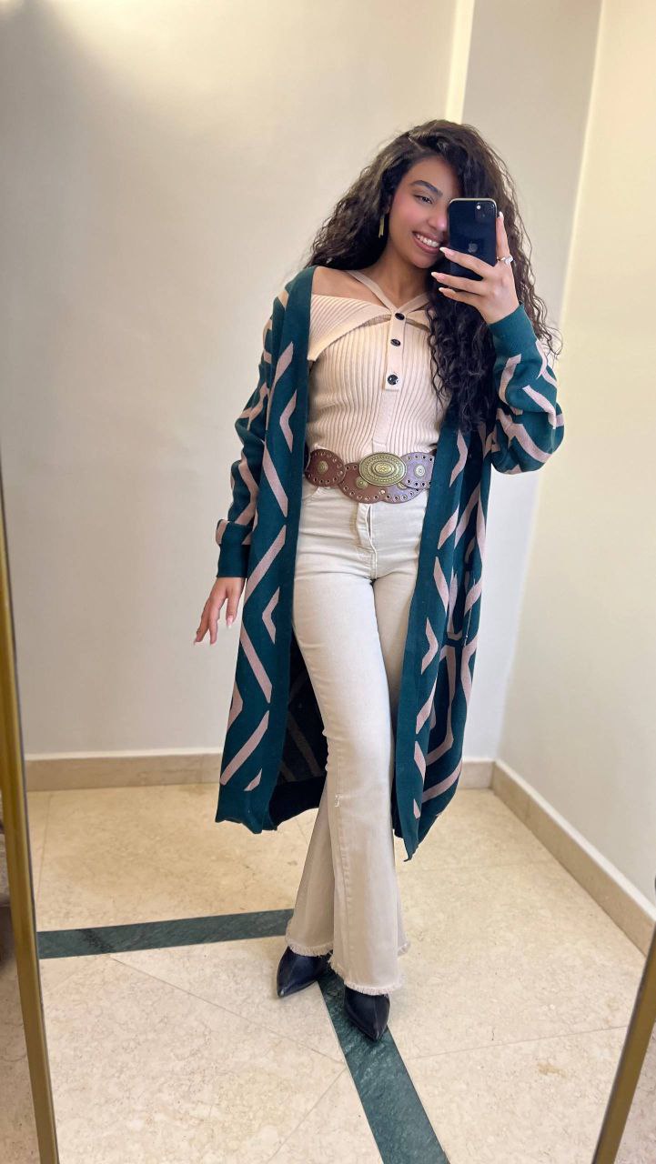 knitted long cardigan