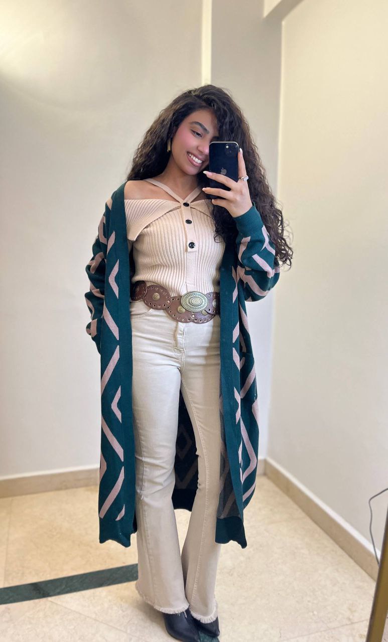 knitted long cardigan
