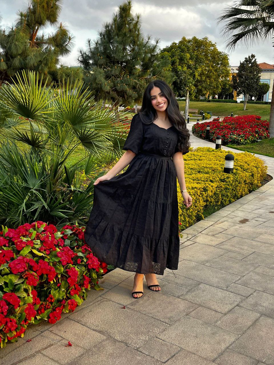 Textured Midi Dress with Waist Tie & Front Buttons