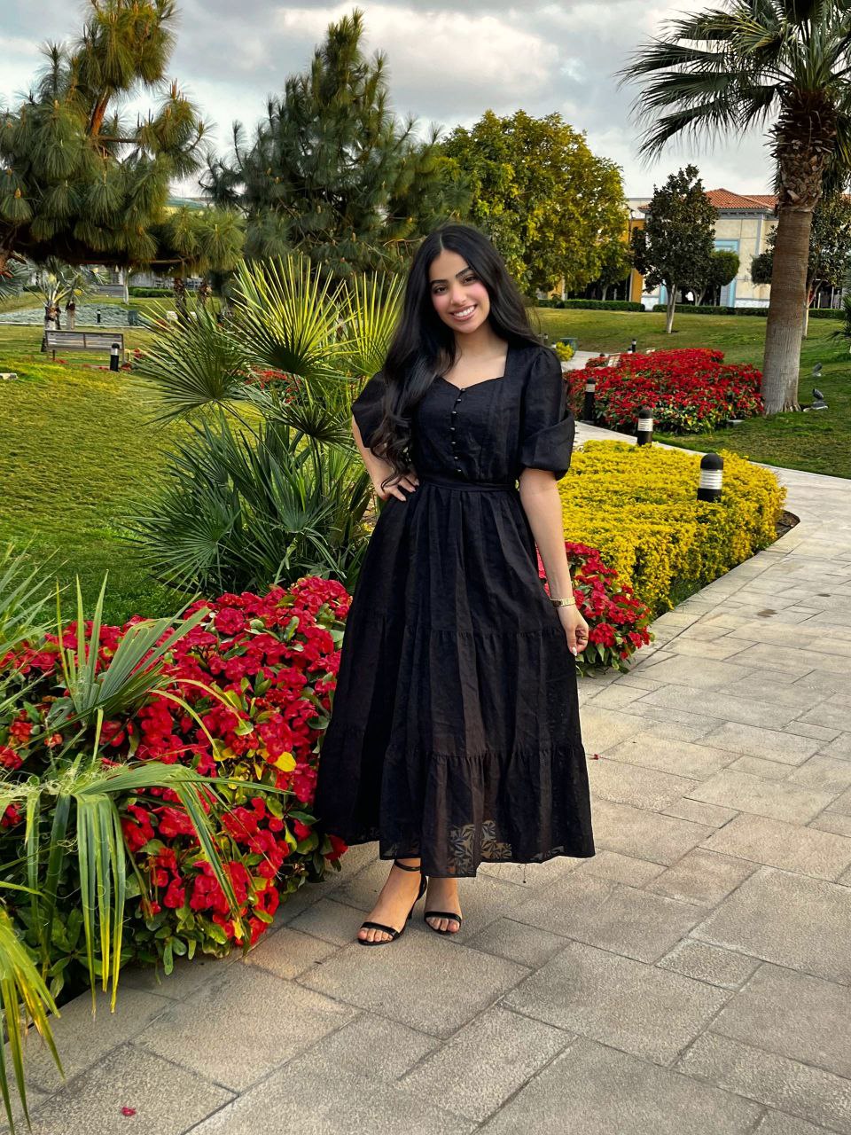 Textured Midi Dress with Waist Tie & Front Buttons