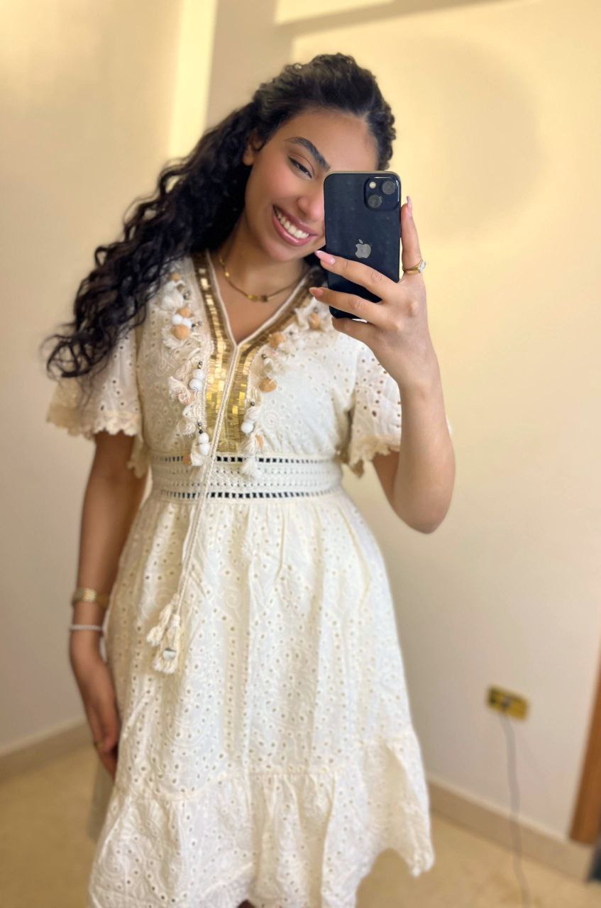 Boho Embroidered Mini Dress