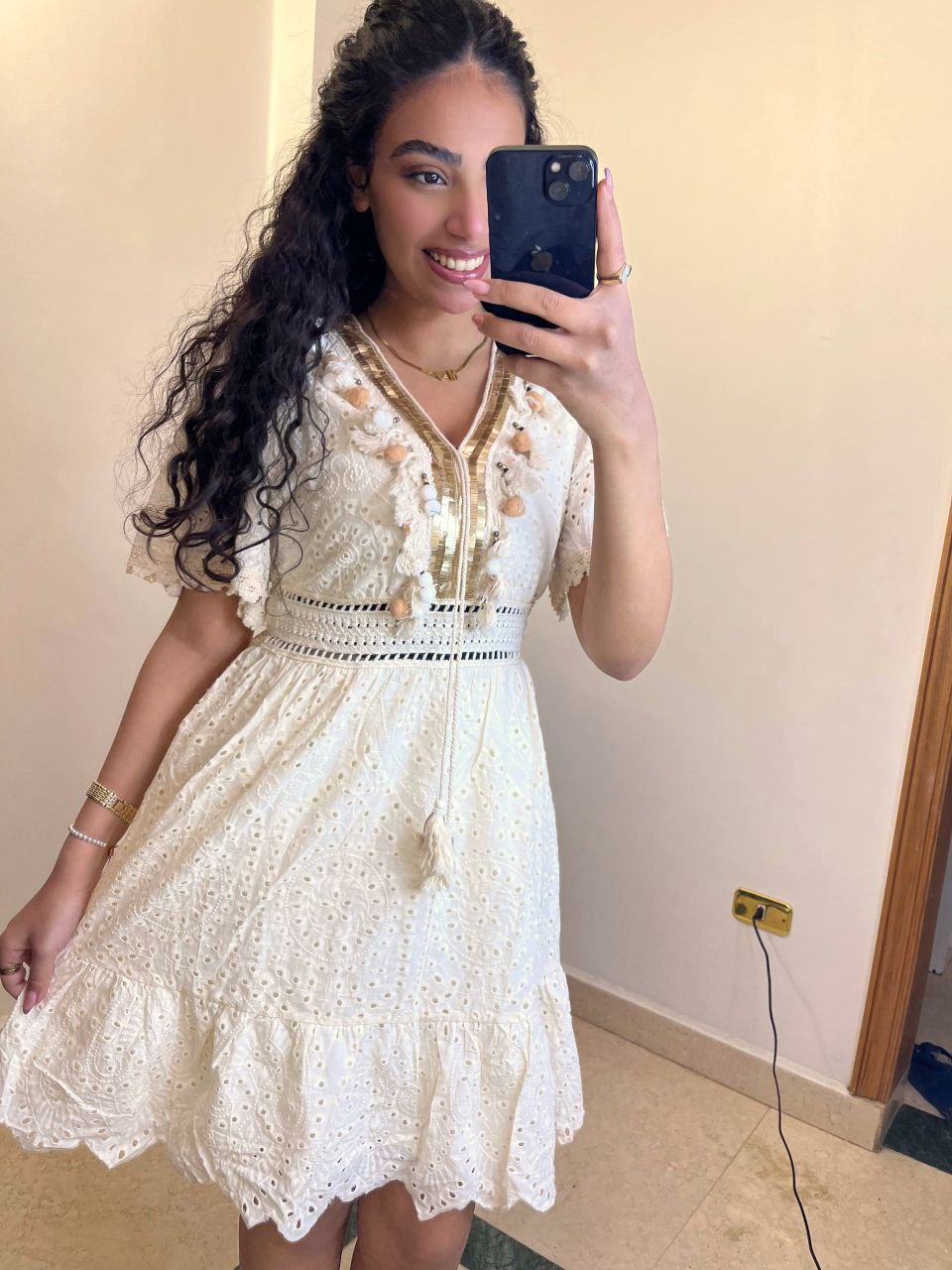 Boho Embroidered Mini Dress
