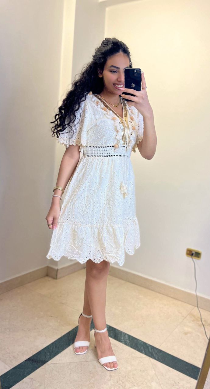 Boho Embroidered Mini Dress