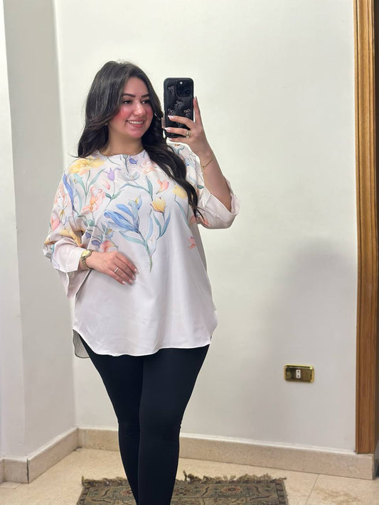 Floral Printed Loose-Fit Blouse
