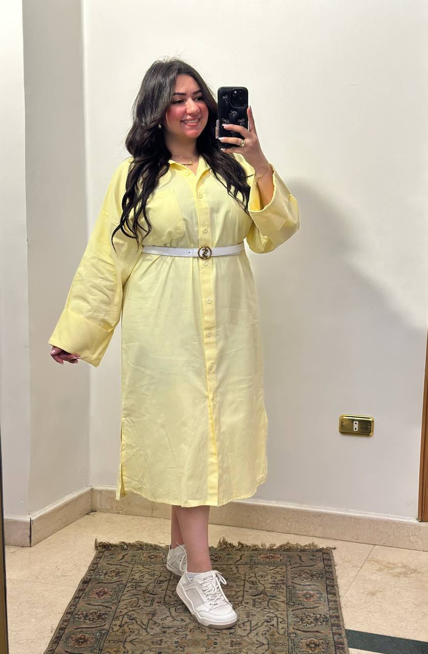 Belted Gabardine Midi Dress.