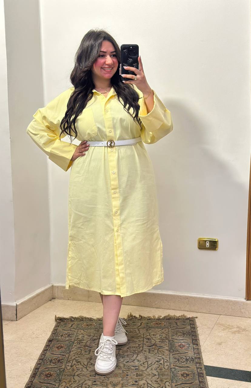 Belted Gabardine Midi Dress.