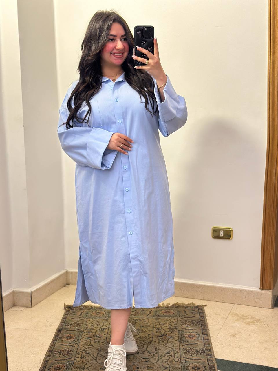 Belted Gabardine Midi Dress.