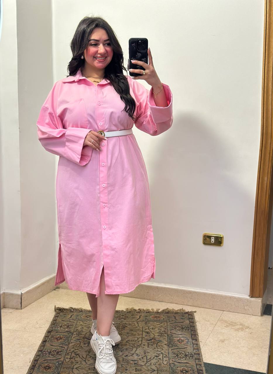 Belted Gabardine Midi Dress.