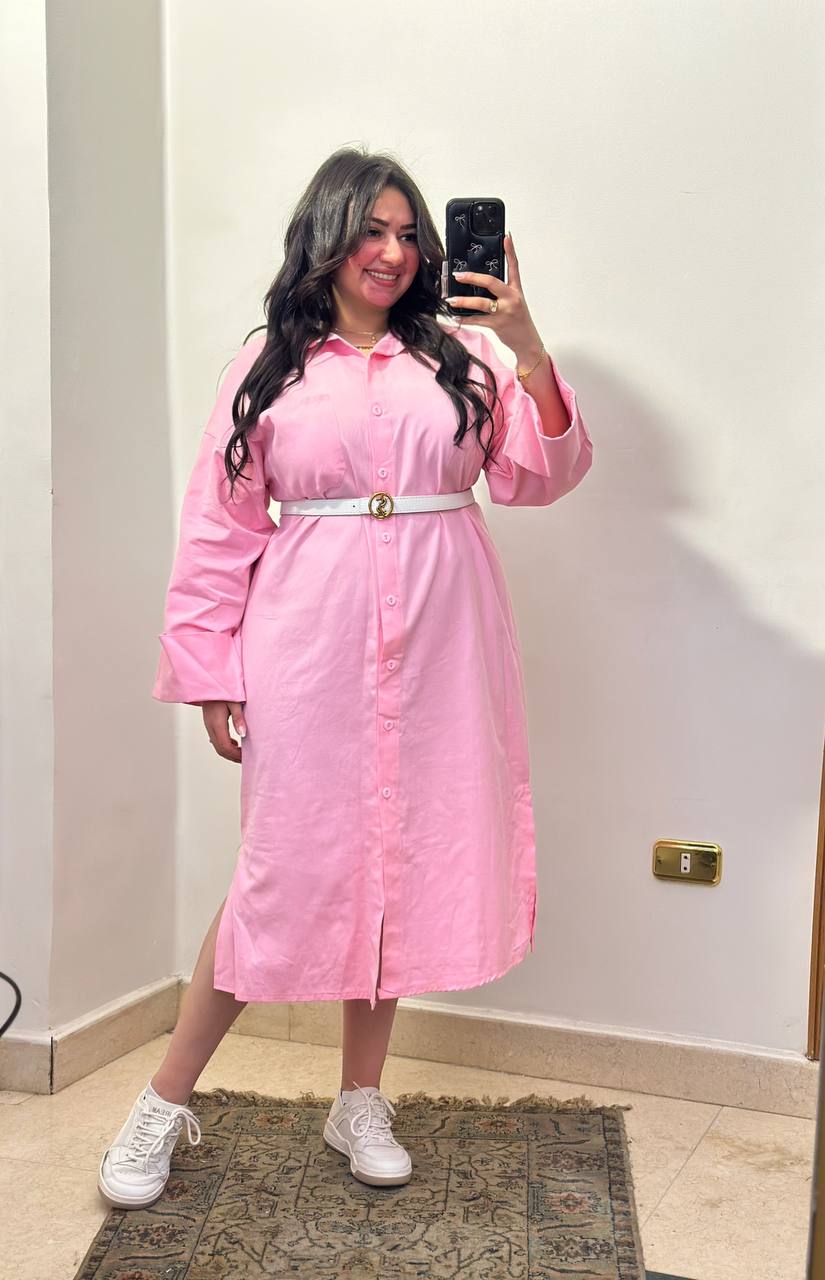 Belted Gabardine Midi Dress.