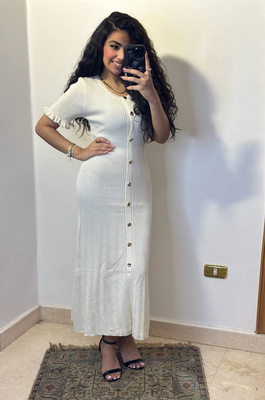 Ribbed Knit Button-Down Midi – Effortless Elegance