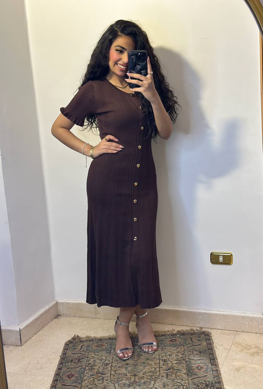 Ribbed Knit Button-Down Midi – Effortless Elegance