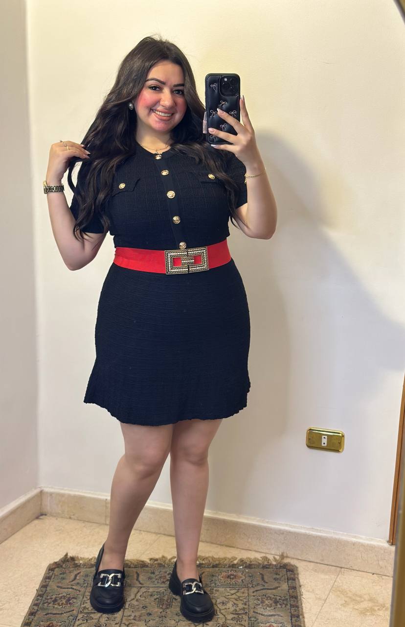 Elegant Textured Buttoned Dress