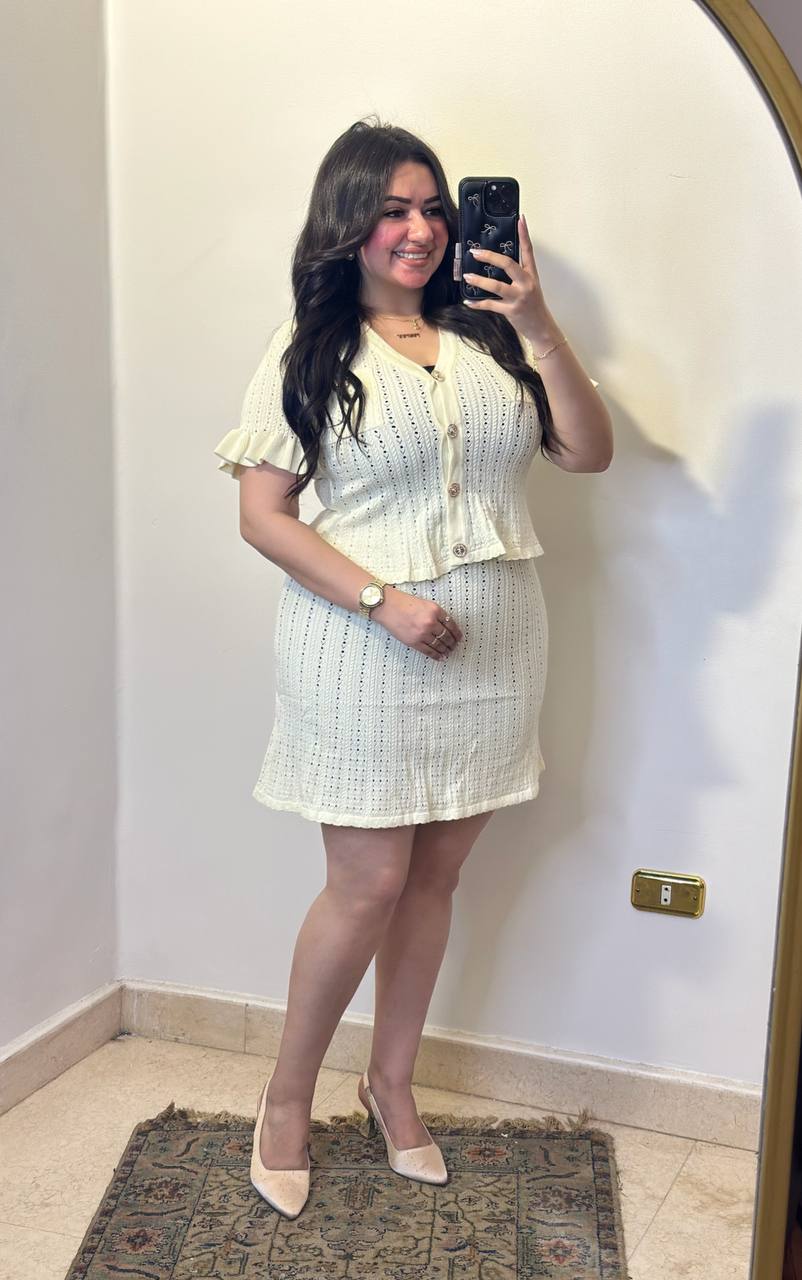 Chic Two-Piece Skirt & Short Sleeve Jacket Set