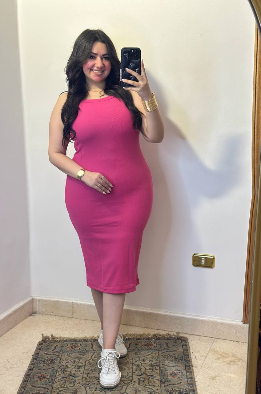 Casual Ribbed Midi Tank Dress