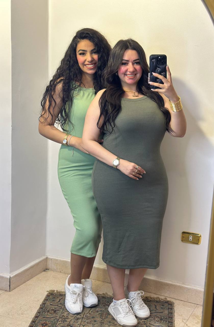 Casual Ribbed Midi Tank Dress