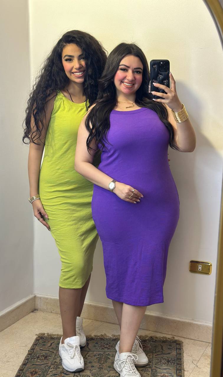 Casual Ribbed Midi Tank Dress