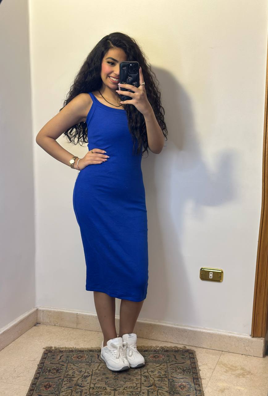Casual Ribbed Midi Tank Dress