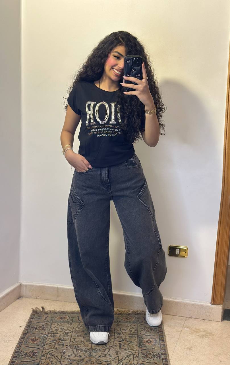 DIOR Shimmering Logo Graphic Tee