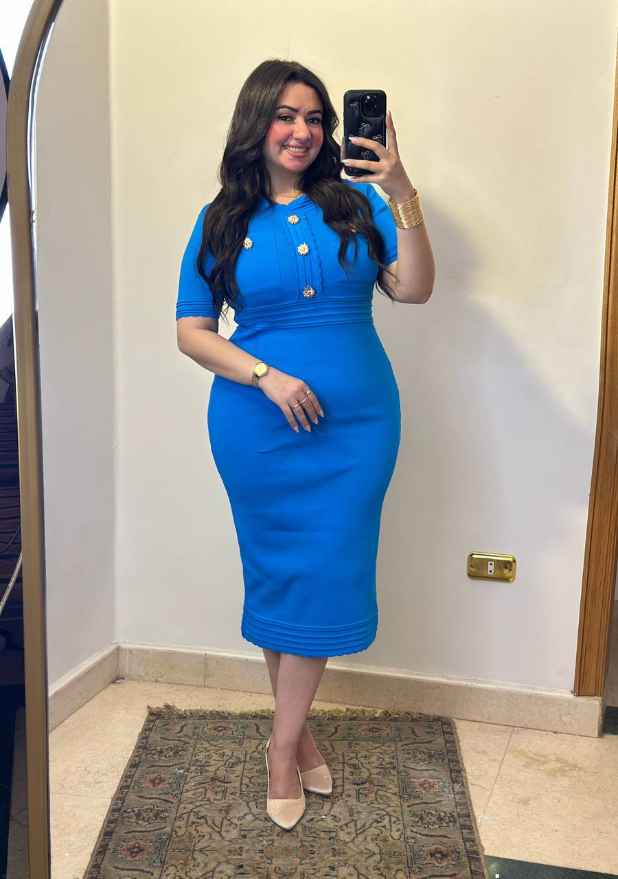 Iconic Knit Midi Dress with Scalloped Trim