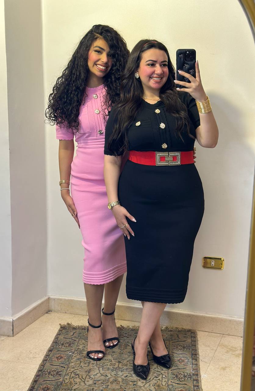Iconic Knit Midi Dress with Scalloped Trim