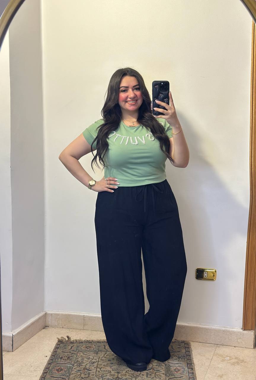 Casual T-Shirt with Crystal Embellished Detail
