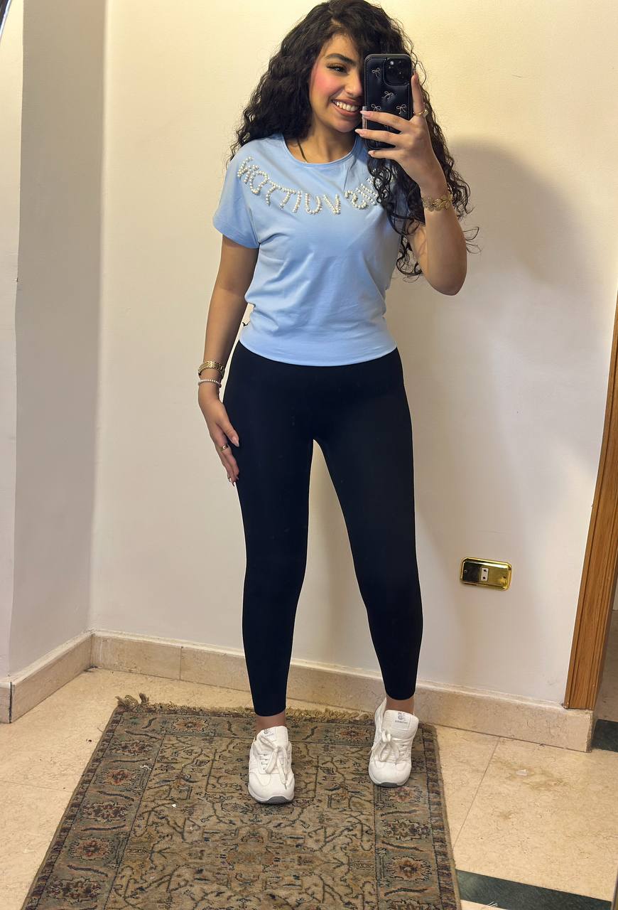 Casual T-Shirt with Crystal Embellished Detail