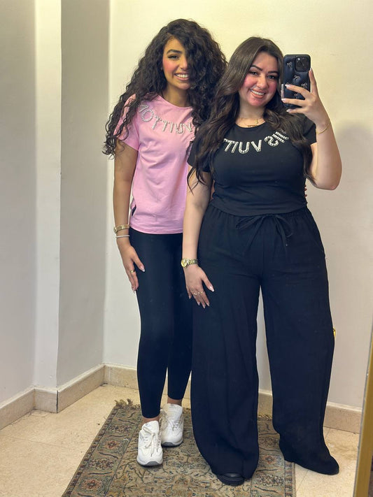 Casual T-Shirt with Crystal Embellished Detail