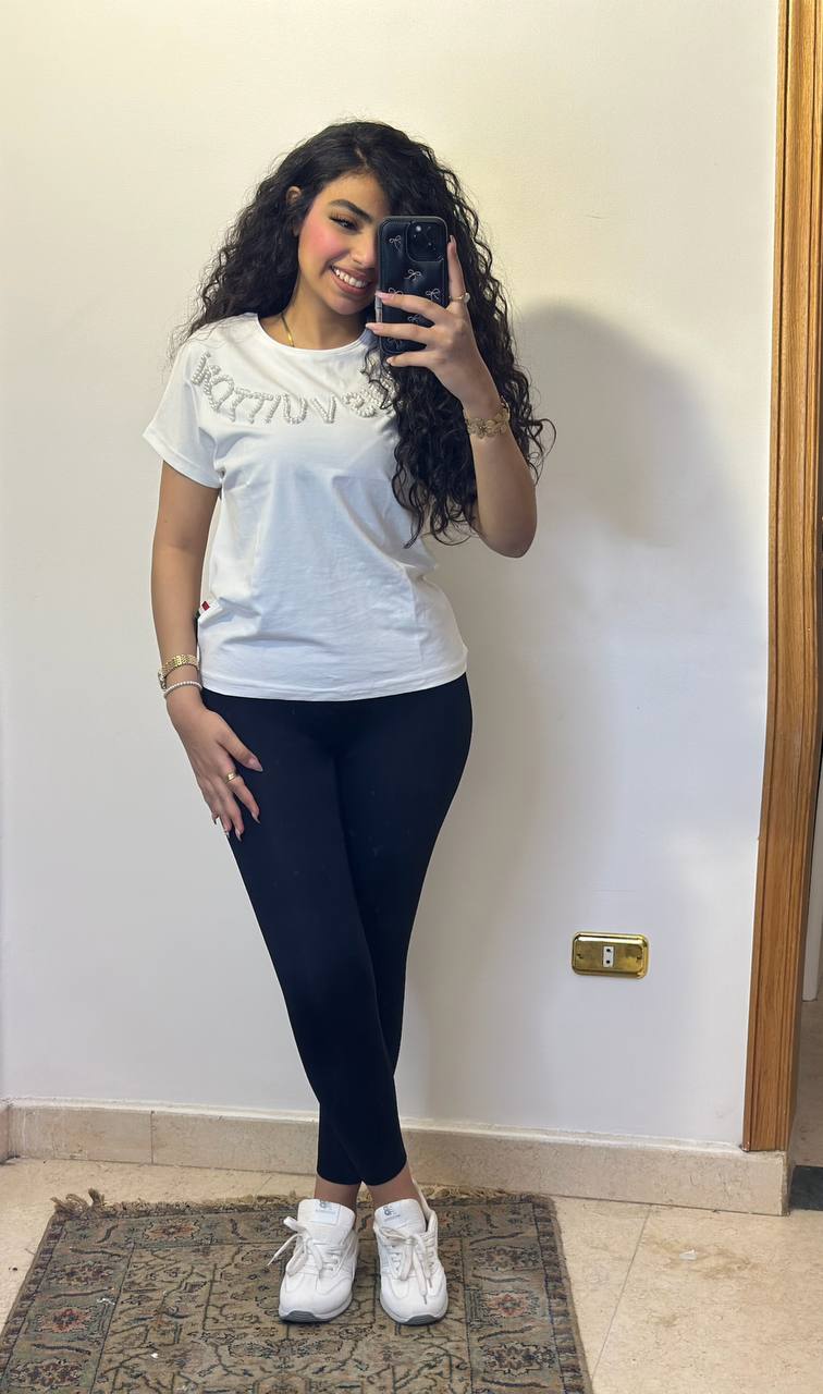 Casual T-Shirt with Crystal Embellished Detail