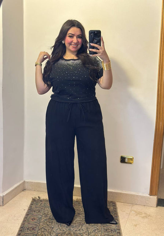 Shimmering Embellished Crewneck Tee