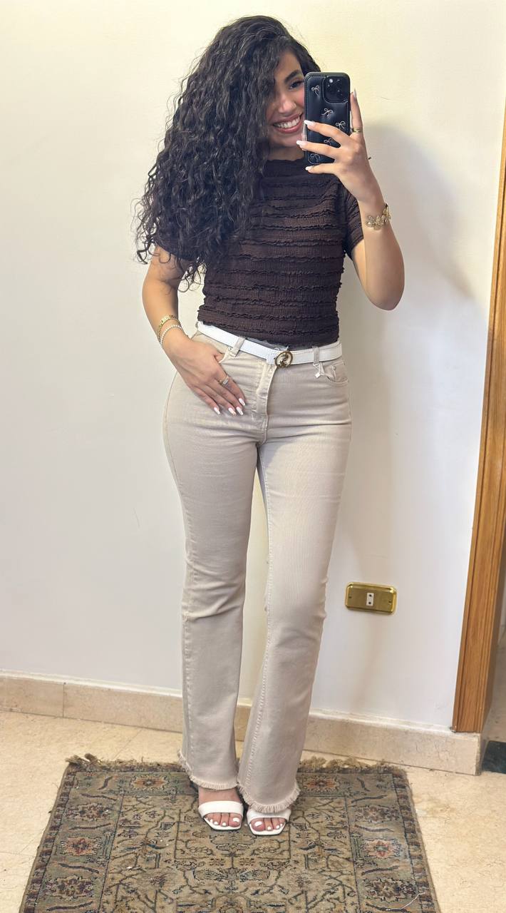 Textured Mock-Neck Short Sleeve Blouse