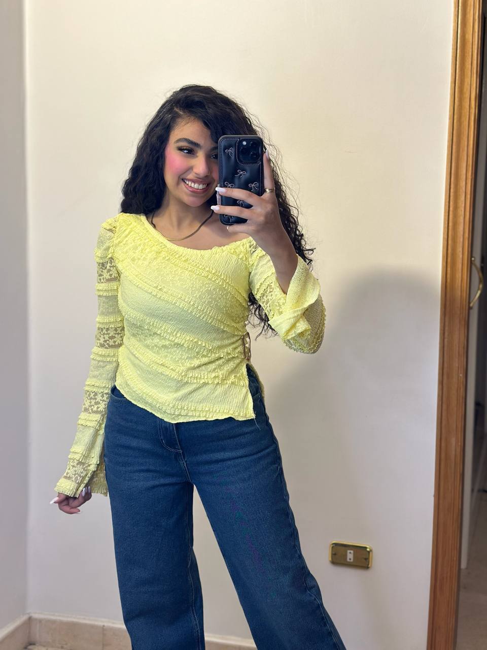 Off-Shoulder Lace Detail Blouse