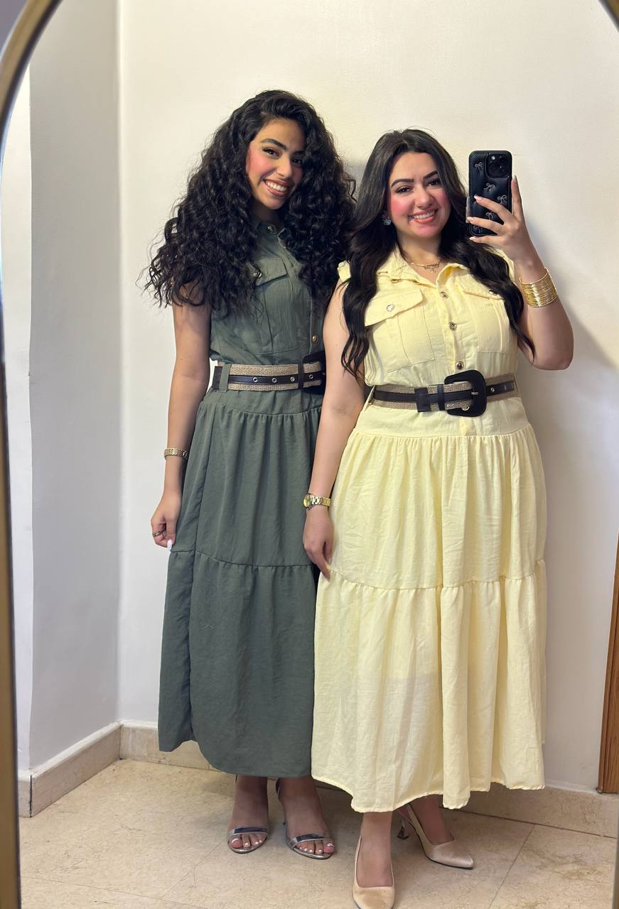 Sleeveless Belted Tiered Midi Dress